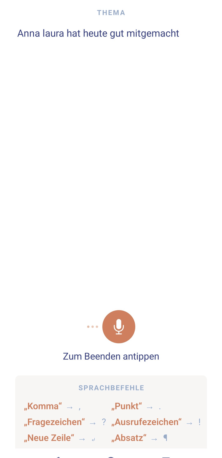Diktieren in der App